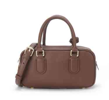 Large Capacity Commuter Bowling Bag Shoulder Bag Korean Style Genuine Leather Women’s Handbag